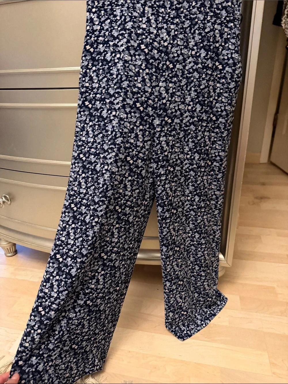 Michael Kors Navy and White Floral Jumpsuit